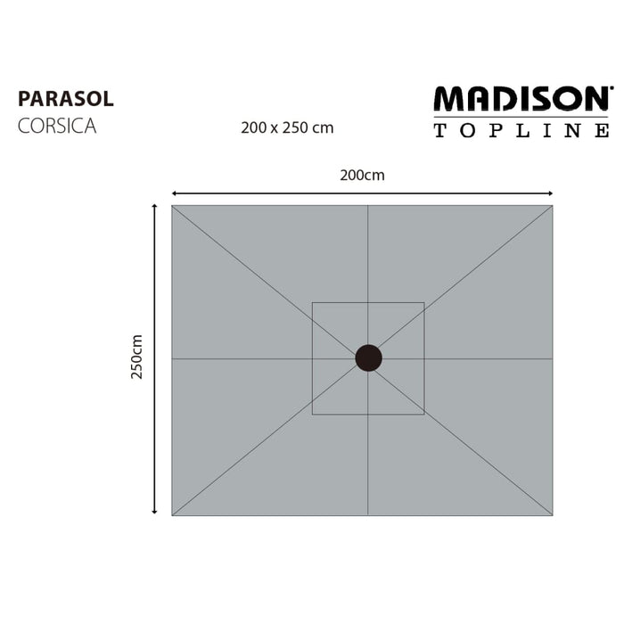 Madison Ombrellone da Giardino Corsica 200x250 cm Grigio 447147