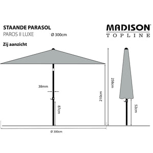 Madison Ombrellone Paros II Luxe 300 cm Grigio 434706