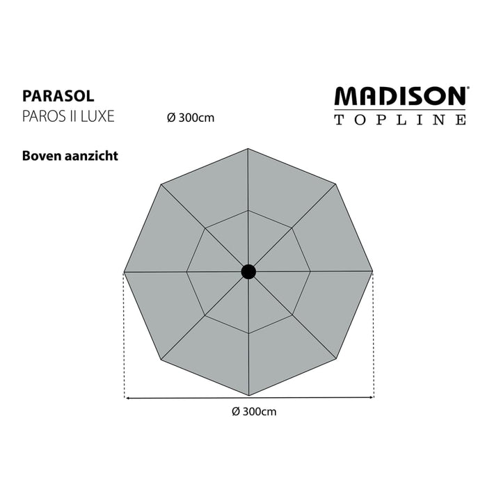 Madison Ombrellone Paros II Luxe 300 cm Grigio Talpa 434707