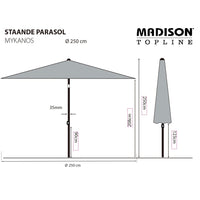 Madison Ombrellone Mykanos 250 cm Ecru 447161