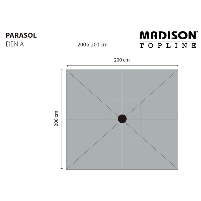 Madison Ombrellone Denia 200x200 cm Grigio 447151