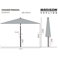 Madison Ombrellone Moraira 230x230 cm Tortora 447160