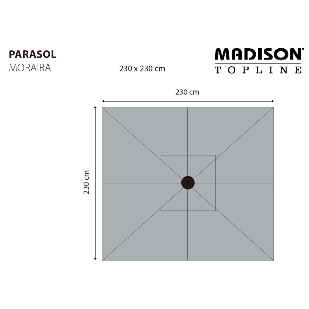 Madison Ombrellone Moraira 230x230 cm Tortora 447160