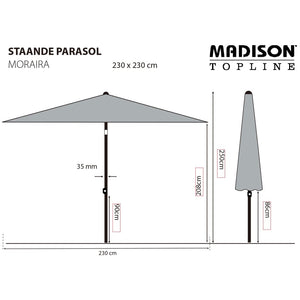 Madison Ombrellone Moraira 230x230 cm Ecru 447157