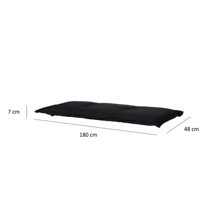 Madison Cuscino per Panche Panama 180x48 cm Nero 419538