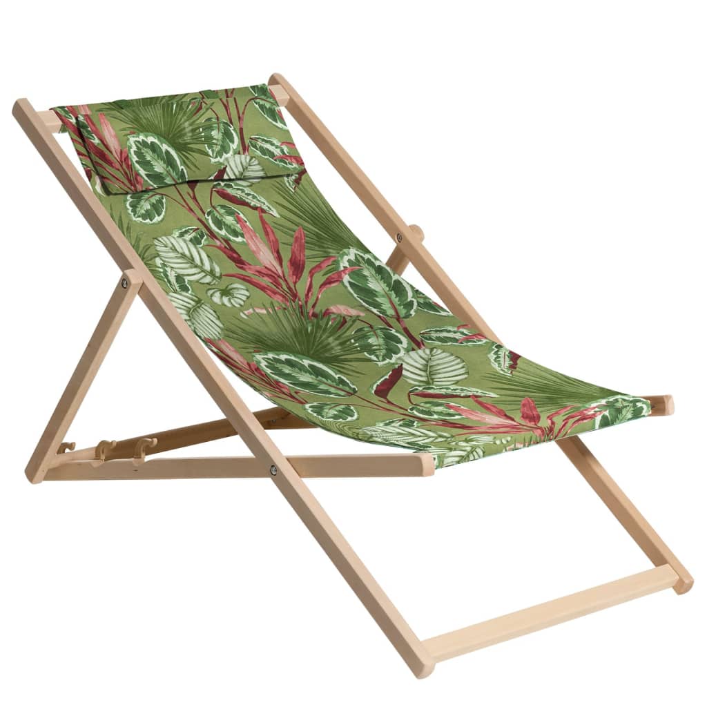 Madison Sedia da Spiaggia in Legno Cala 55x90x87 cm Verde 447177