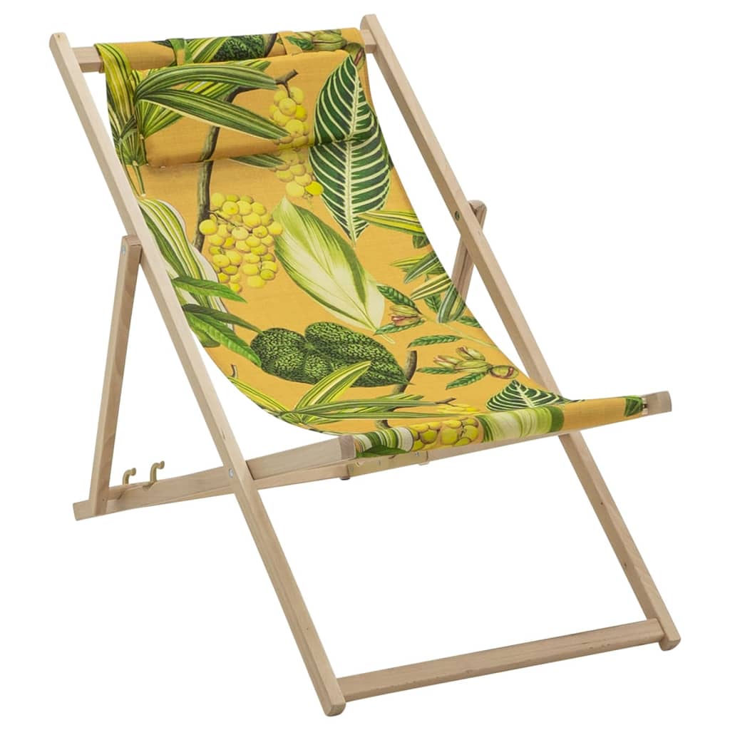 Madison Sedia da Spiaggia in Legno La Grave 55x90x87 cm Gialla 447179