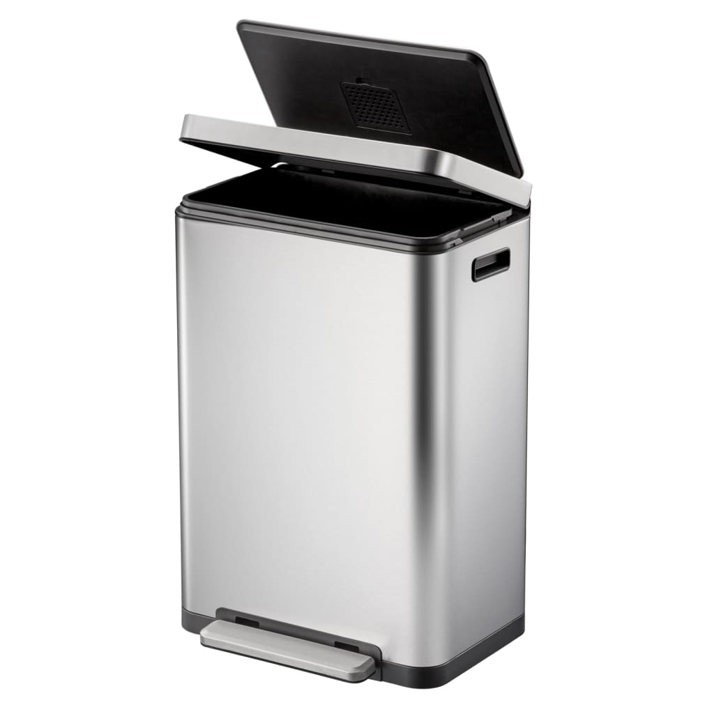 EKO Pattumiera a Pedale X-Cube 45 L Argento Opaco 440001