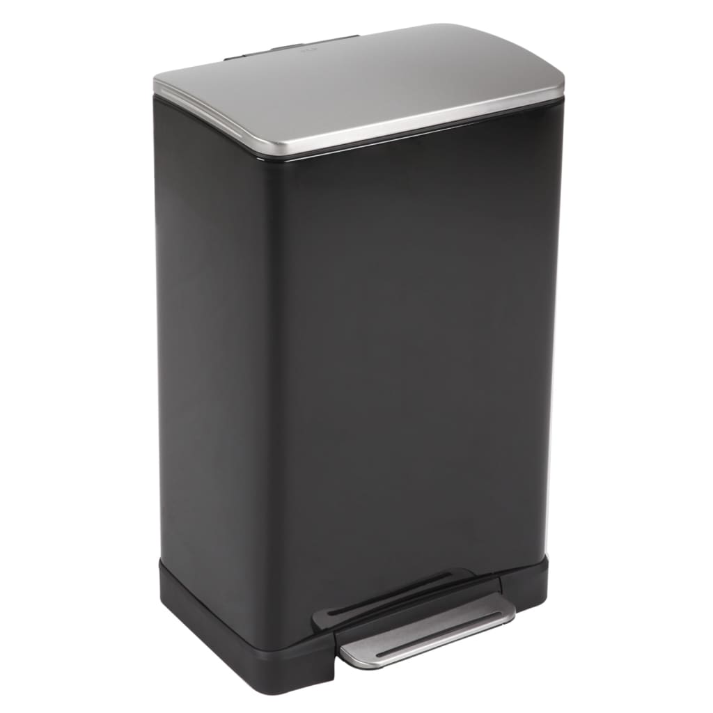 EKO Pattumiera a Pedale E-Cube 40 L Nero Opaco 440026