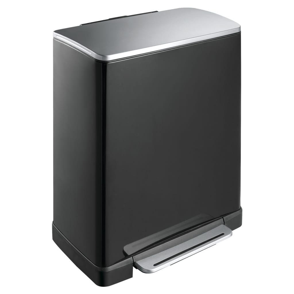 EKO Pattumiera a Pedale E-Cube 28 L+18 L Nero Opaco 440028