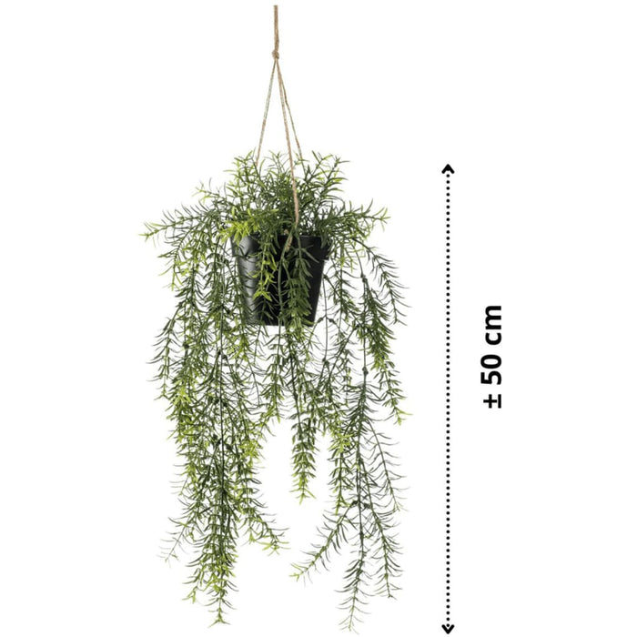 Emerald Cespuglio Appeso di Asparagi Artificiali 50 cm in Vaso 435901