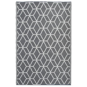 Esschert Design Tappeto da Esterno 180x121 cm Grigio Bianco OC25 421301