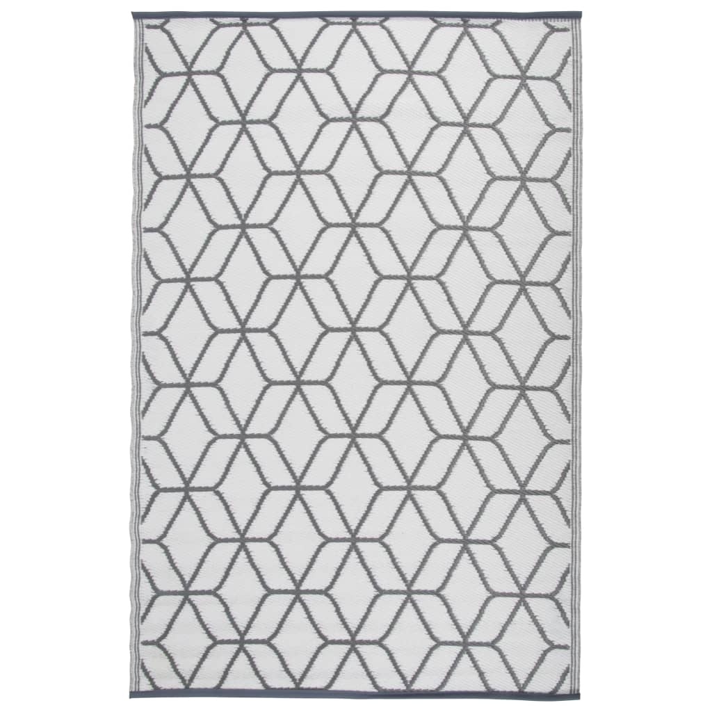 Esschert Design Tappeto da Esterno 180x121 cm Grigio Bianco OC25 421301