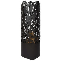 Esschert Design Braciere Cilindrico Flames in Acciaio Nero FF408 cod 11321