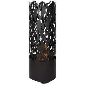 Esschert Design Braciere Cilindrico Flames in Acciaio Nero FF408 cod 11321