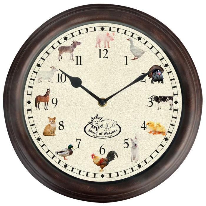 Esschert Design Orologio a Tema Animali da Fattoria e Suoni 428856