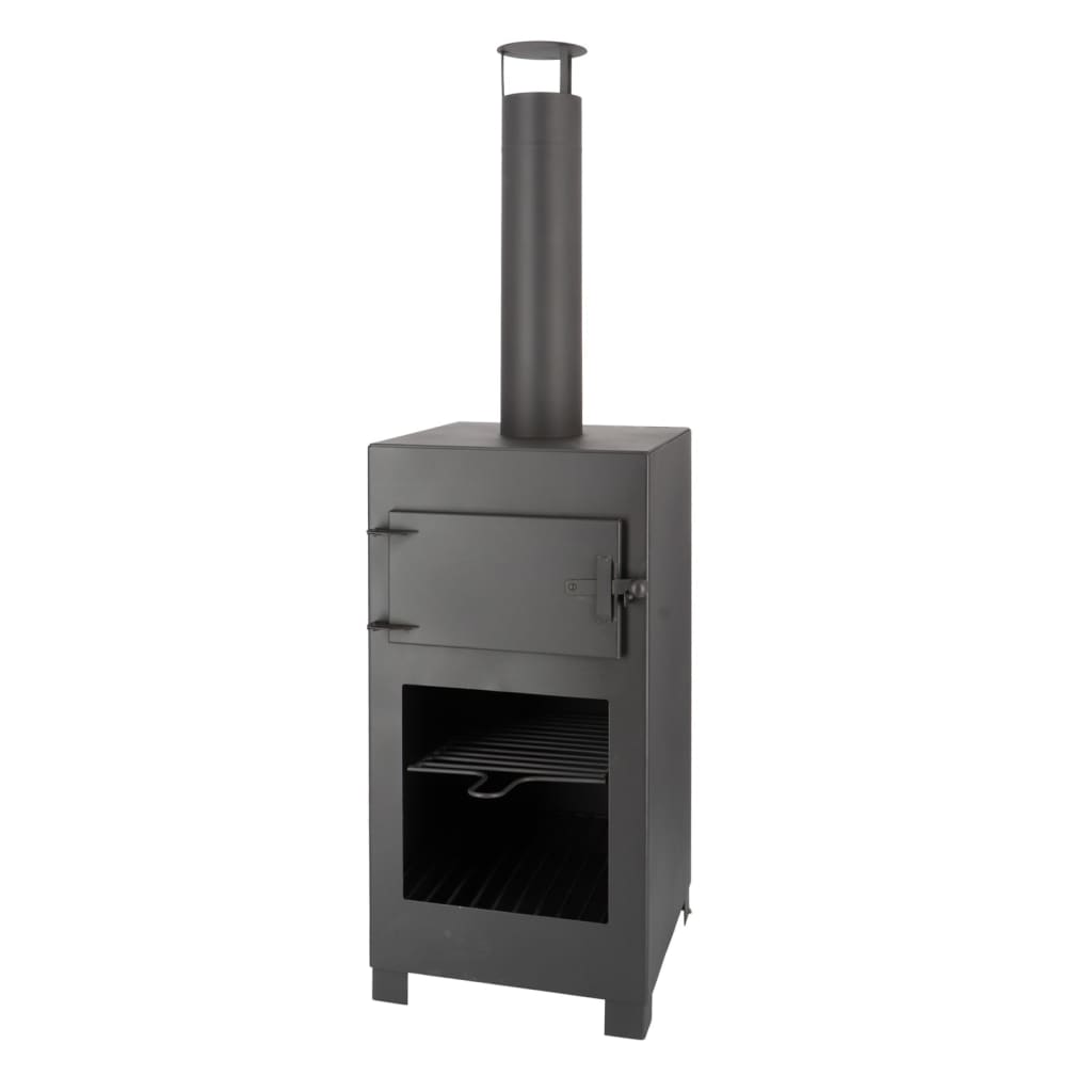 Esschert Design Stufa da Terrazzo con Forno per Pizza Nero 444906