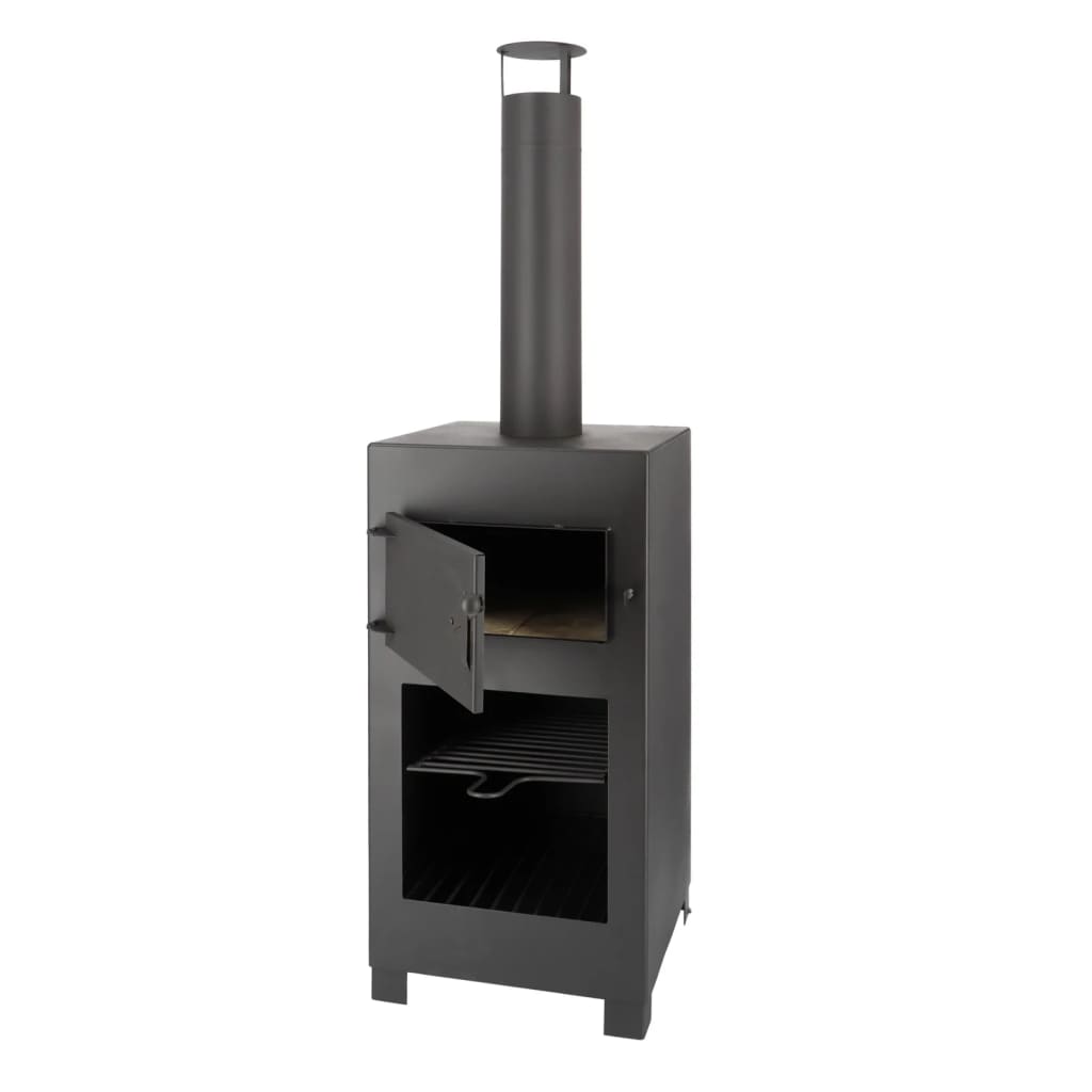 Esschert Design Stufa da Terrazzo con Forno per Pizza Nero 444906