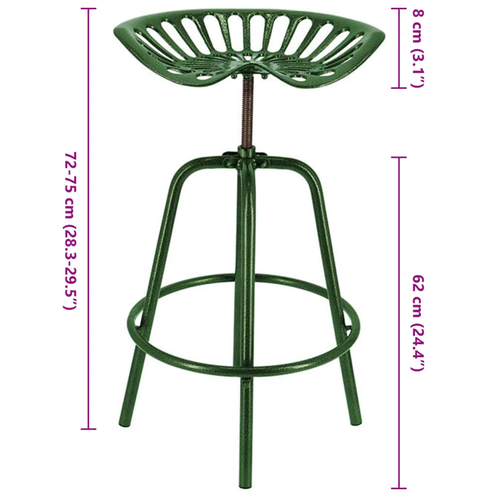 Esschert Design Sedia da Bar con Sedile Trattore Verdecod mxl 119891