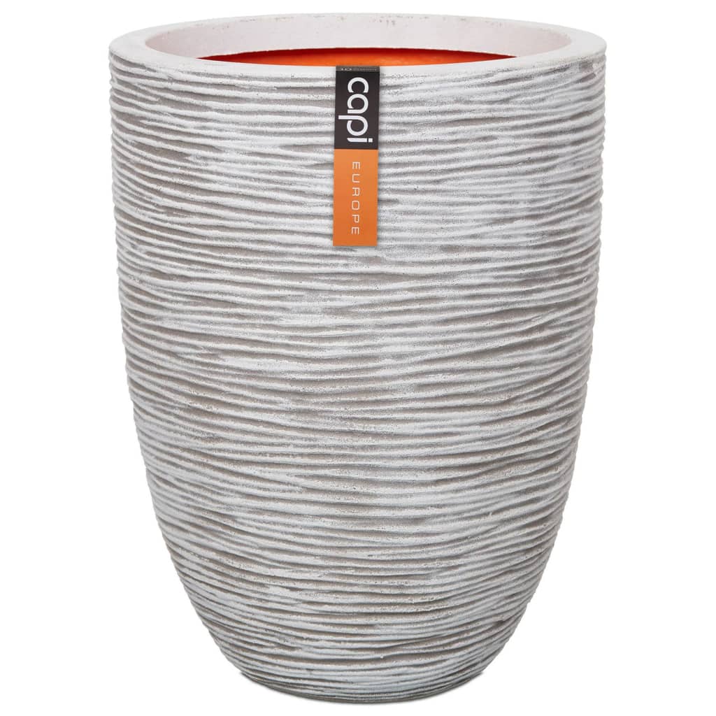 Capi Vaso Nature Rib Elegante Basso 36x47 cm Avorio KOFI782