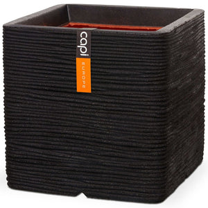 Capi Fioriera Nature Rib Quadrata 30x30 cm Nero KBLR902