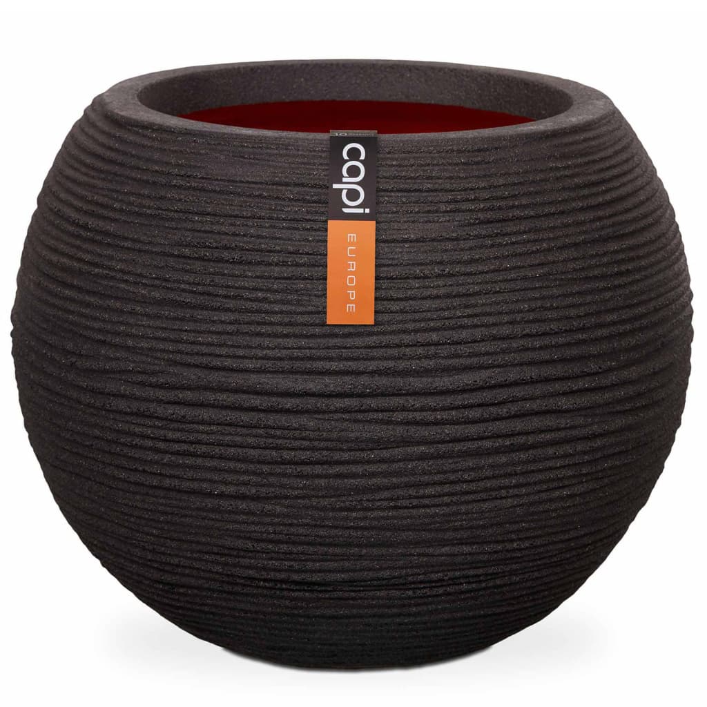 Capi Vaso a Sfera Nature Rib 40x32 cm Nero KBLR270 424217