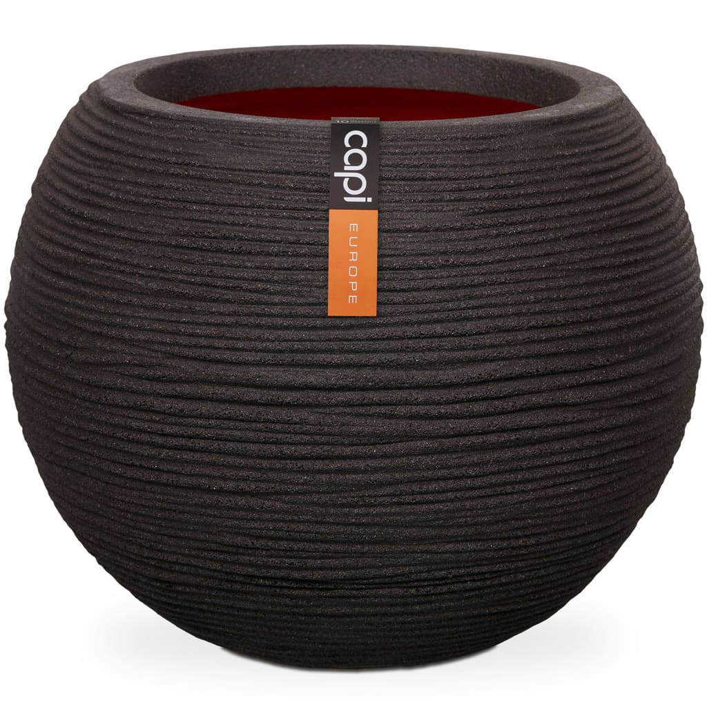 Capi Vaso a Sfera Nature Rib 62x48 cm Nero KBLR271 424218