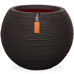 Capi Vaso a Sfera Nature Rib 62x48 cm Nero KBLR271