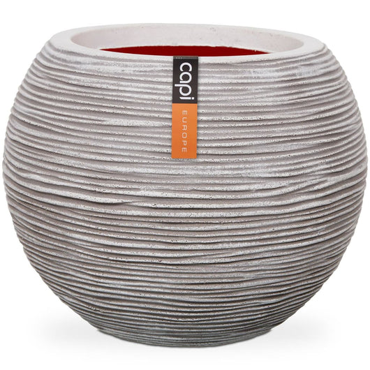 Capi Vaso a Sfera Nature Rib 40x32 cm Avorio KOFI270