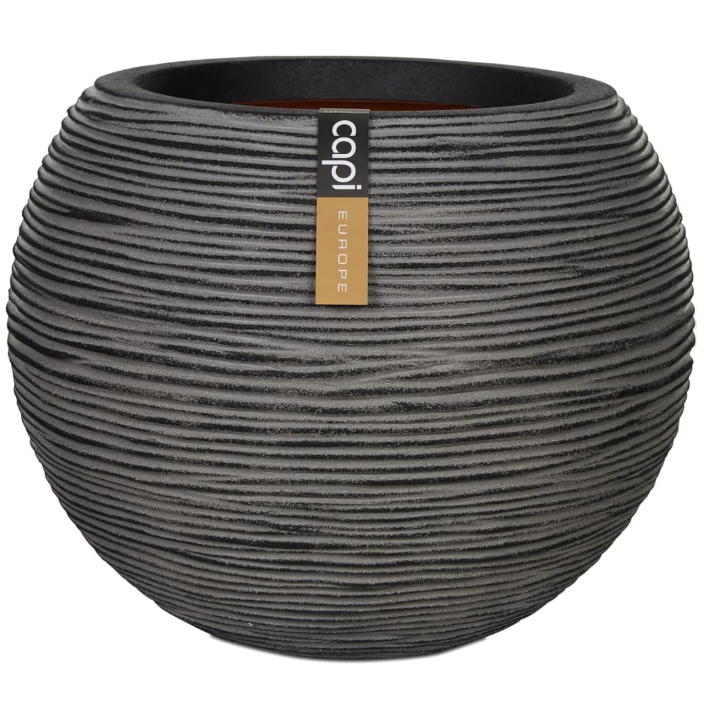 Capi Vaso a Sfera Nature Rib 62x48 cm Antracite KOFZ271