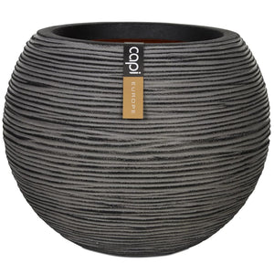 Capi Vaso a Sfera Nature Rib 62x48 cm Antracite KOFZ271