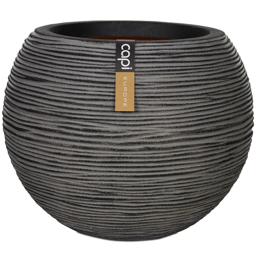 Capi Vaso a Sfera Nature Rib 62x48 cm Antracite KOFZ271