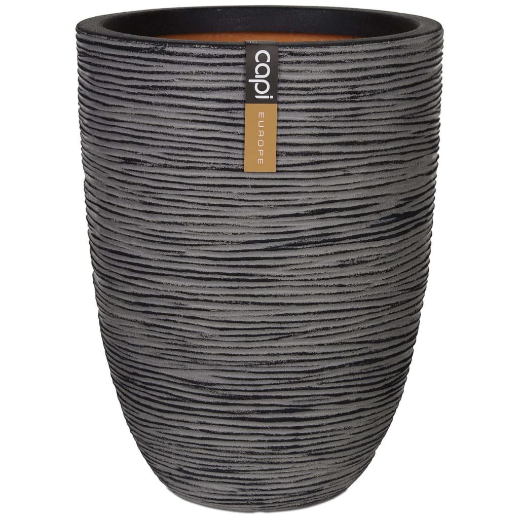 Capi Vaso Nature Rib Elegante Basso 36x47 cm Antracite KOFZ782