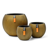 Capi Set di Vasi a Sfera 3 pz Groove Dorato 445502