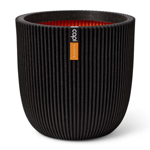 Capi Vaso Groove 43x41 cm Nero 445489