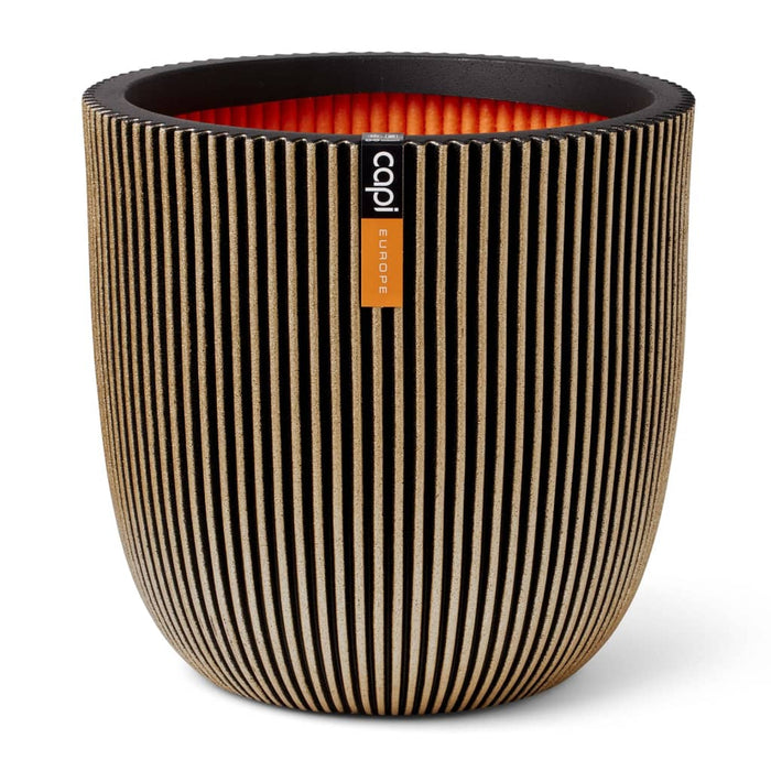 Capi Vaso Groove 35x34 cm Nero e Oro 445486