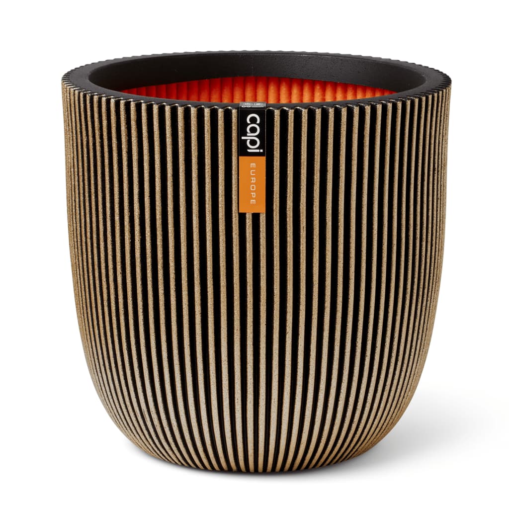 Capi Vaso Groove 43x41 cm Nero e Oro 445487