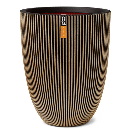 Capi Vaso Elegante Groove 34x46 cm Nero e Oro 445494