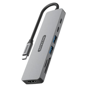 Hub 7 in 1 usb c power delivery grey cn 5504