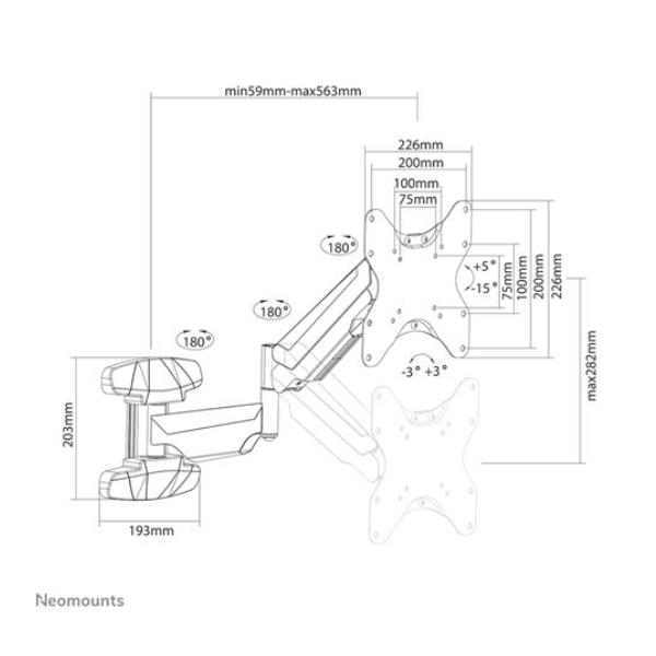 Neomounts supporto a parete per tv - WL70-550BL12