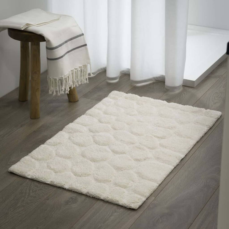 Sealskin Tappetino da Bagno Pebbles in Cotone 60x90 cm Avorio 436897