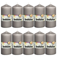 Bolsius Candele Moccoli 10 pz 120x58 mm Grigio Caldo 428077