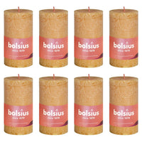 Bolsius Candele Rustiche a Colonna Shine 8 pz 100x50 mm Giallo Favo 440795