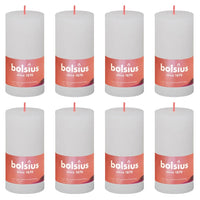 Bolsius Candele Rustiche a Colonna Shine 8 pz 100x50 mm Bianco Nuvola 440792