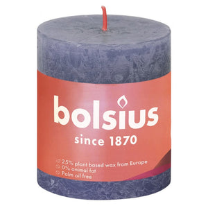 Bolsius Candele Rustiche a Colonna Shine 4 pz 80x68 mm Blu Crepuscolo 440820