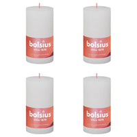 Bolsius Candele Rustiche a Colonna Shine 4 pz 130x68 mm Bianco Nuvola 440822