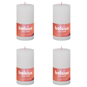 Bolsius Candele Rustiche a Colonna Shine 4 pz 130x68 mm Bianco Nuvola 440822