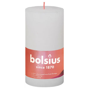 Bolsius Candele Rustiche a Colonna Shine 4 pz 130x68 mm Bianco Nuvola 440822