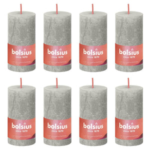 Bolsius Candele Rustiche a Colonna Shine 8 pz 100x50 mm Grigio Sabbiacod mxl 119883