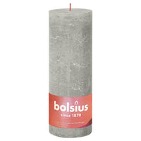 Bolsius Candele Rustiche Colonna Shine 4 pz 190x68 mm Grigio Sabbia 440841